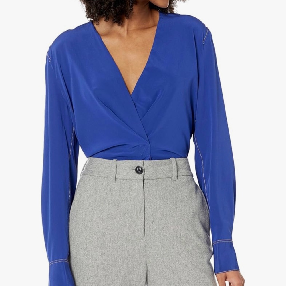 Rag & Bone Shields Cobalt Blue Silk Top size xs